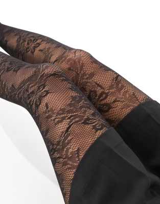 Collant Fantaisie Chantal Thomass – Motif Nœud Dentelle Noir – Taille 2 – Neuf Avec étiquettes