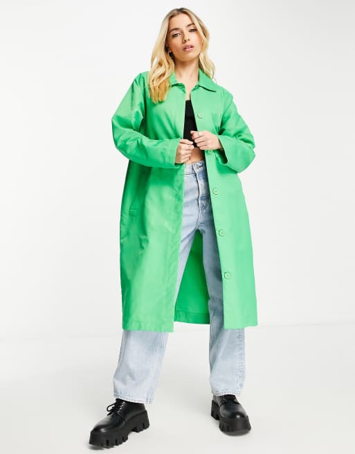 Monki green coat sale