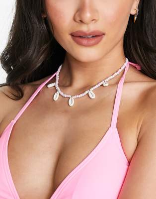 Monki - Collier de perles avec coquillages - Multicolore