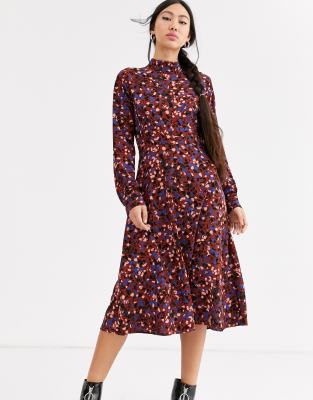 midi dress with high neck