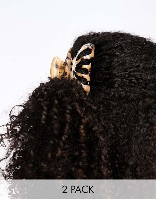 Monki - Confezione da 2 pinze per capelli multicolore