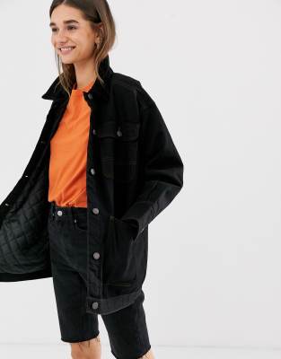 black longline denim jacket