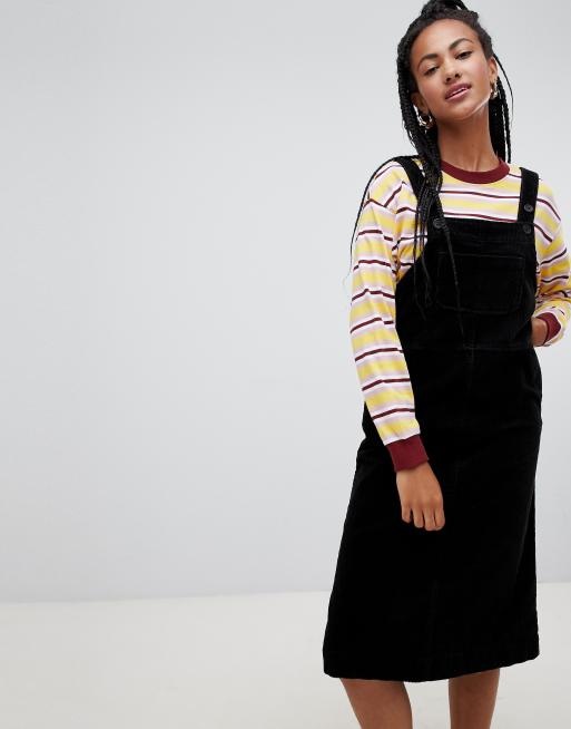 Midi cord 2024 pinafore dress