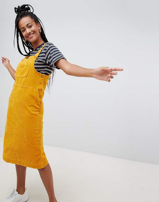 Corduroy midi 2024 pinafore dress