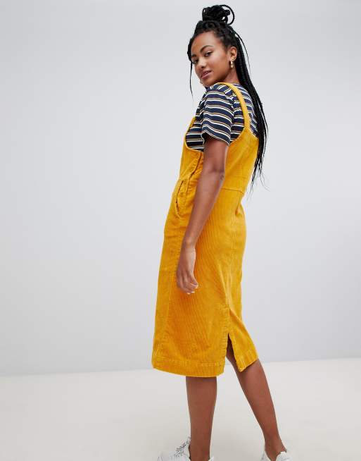 Mustard corduroy hot sale pinafore dress