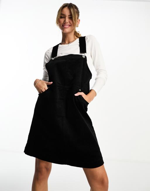 Black cord dungaree dress discount