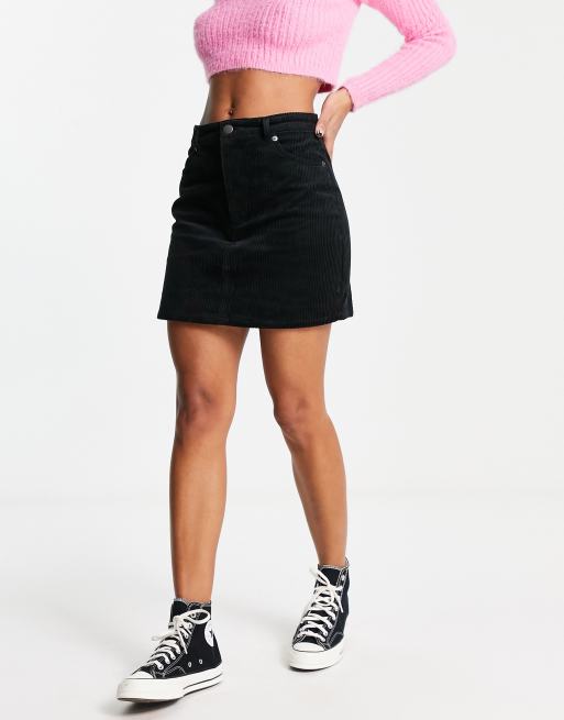 Women's black shop corduroy mini skirt