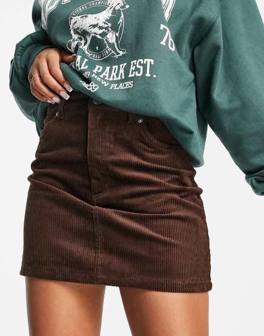 Asos brown shop corduroy skirt