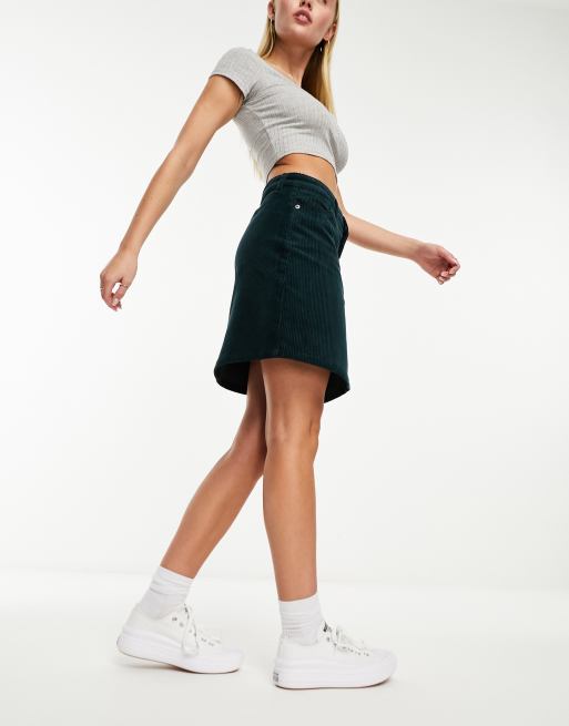 Monki Cord Mini Skirt in Forest Green