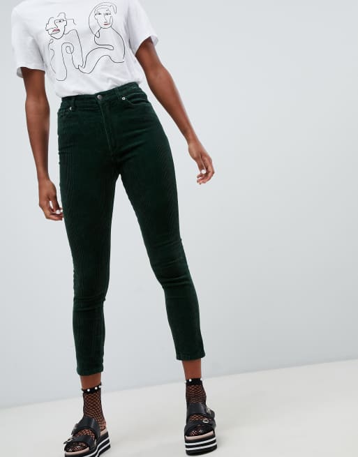 Dark green skinny store pants