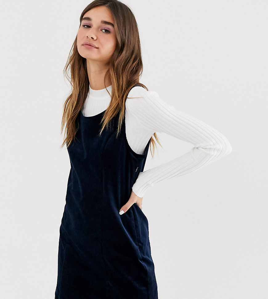 Monki - Corduroy mini-jurk zonder mouwen in marineblauw