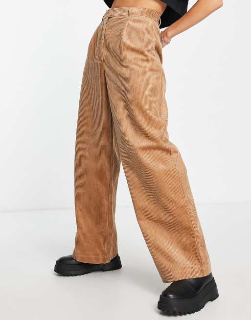 Women's corduroy pants elastic hot sale waist