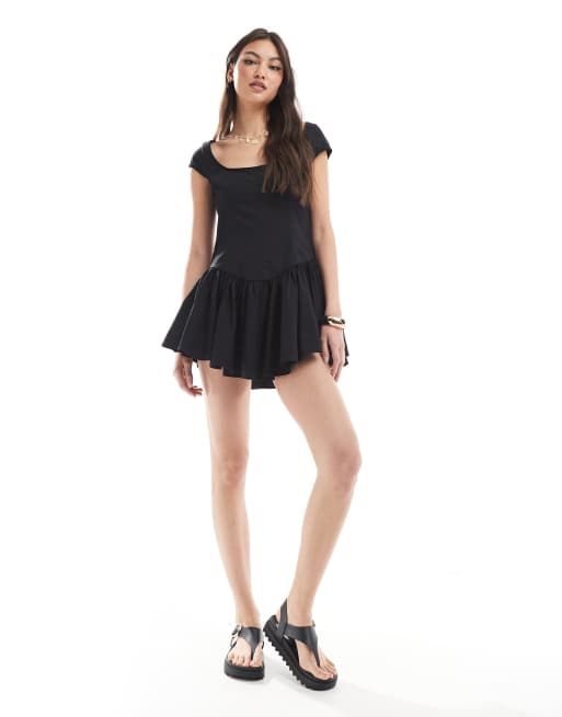Monki corset mini dress in black, 3 of 4