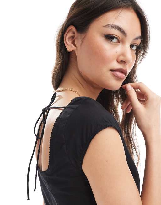 Monki corset mini dress in black, 4 of 4