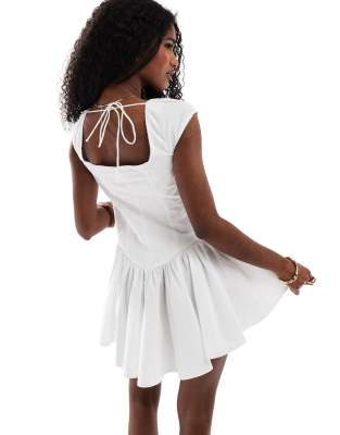 Monki Corset Mini Dress In White