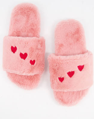 asos pink slippers