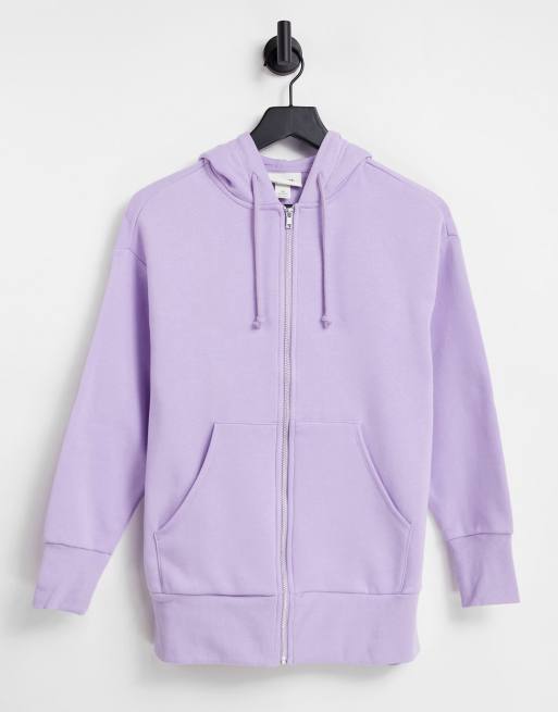 Mauve zip clearance up hoodie