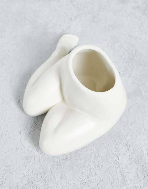 Monki - Cremehvid vase med bendesign, 3 af 4