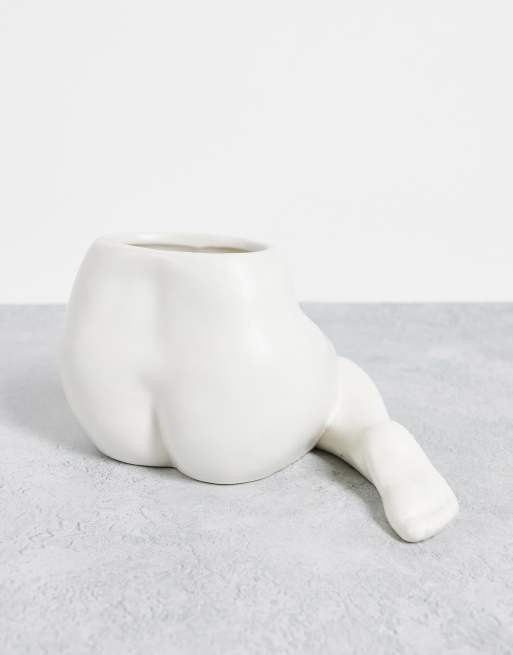 Monki - Cremehvid vase med bendesign, 4 af 4