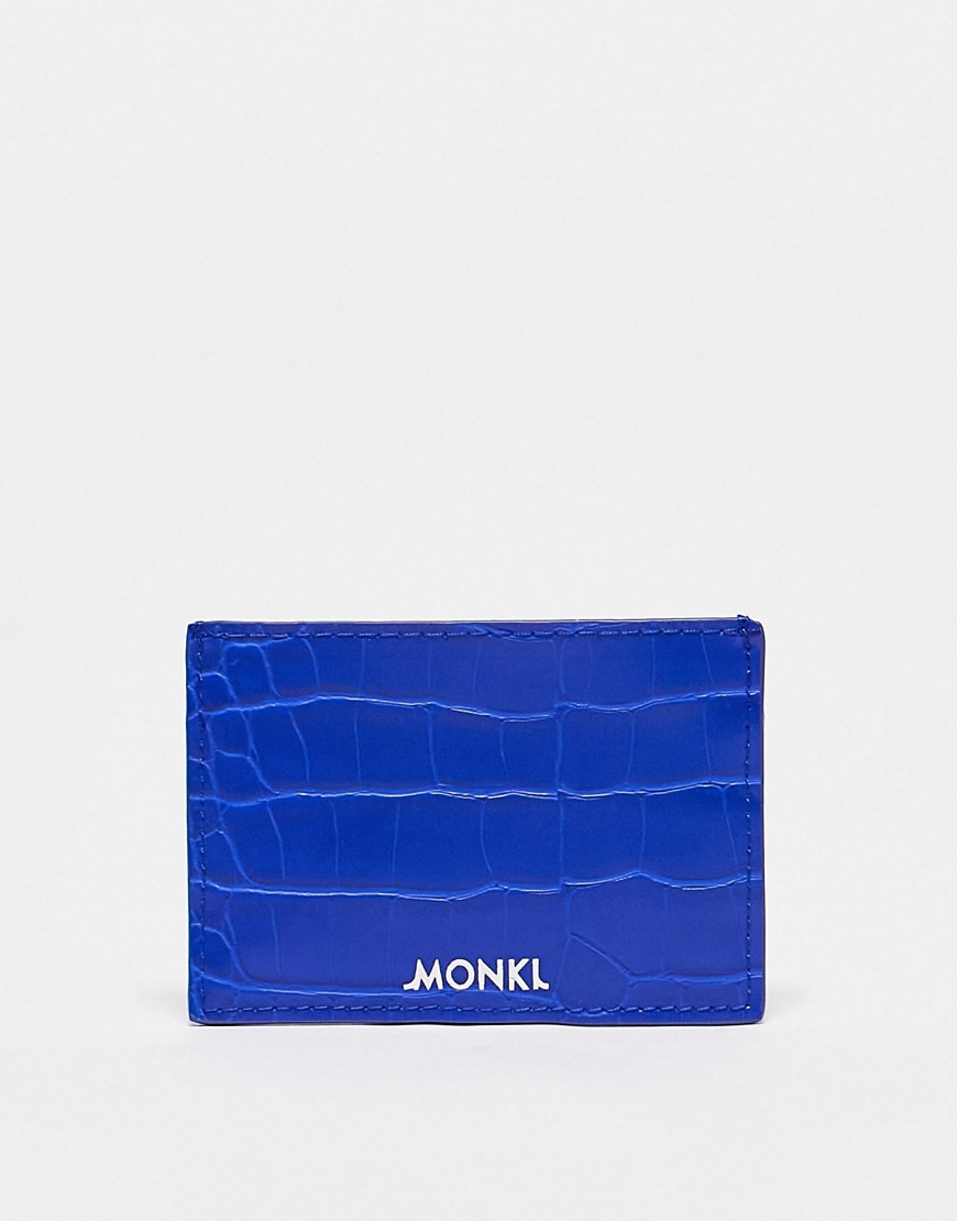 Monki croc card case in blue