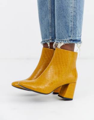 mustard yellow ankle boots