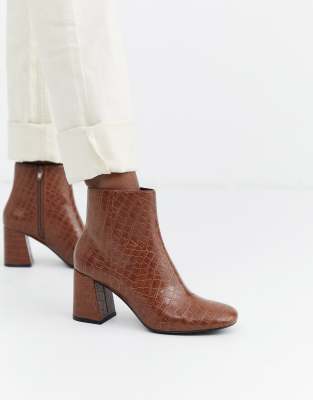 brown croc booties