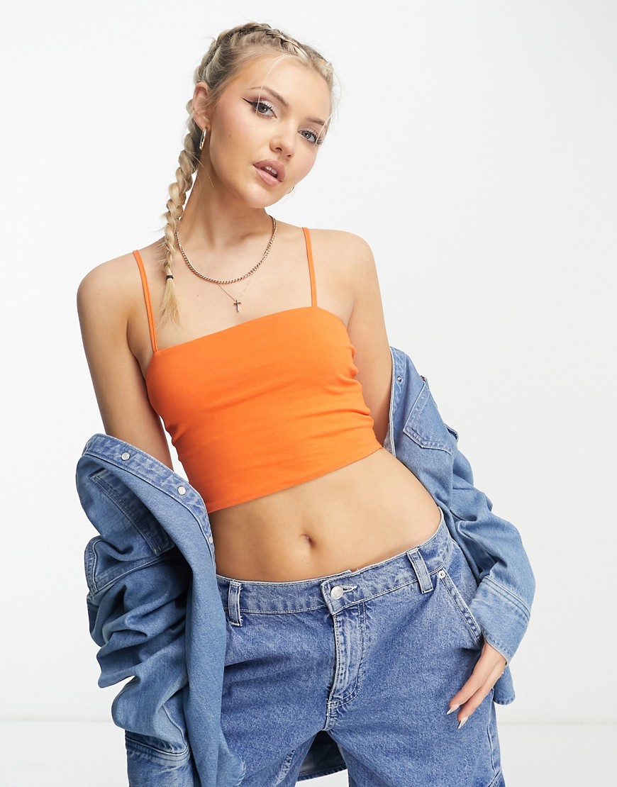 Monki Cropped Cami Top In Orange - Part Of A Set