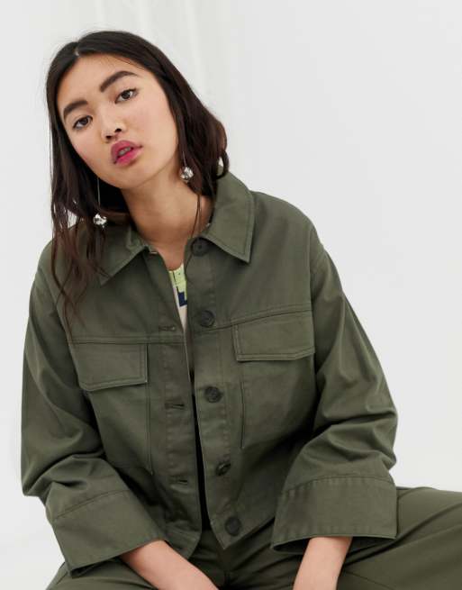 Monki boxy utility jacket sale