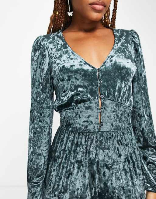 Crushed cheap velvet romper