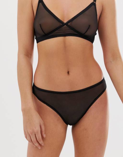 Monki - Culotte transparente - Noir