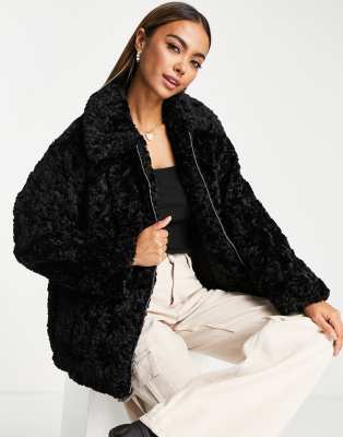 Monki faux shearling outlet coat