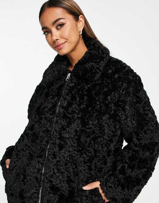 Curly faux outlet fur coat