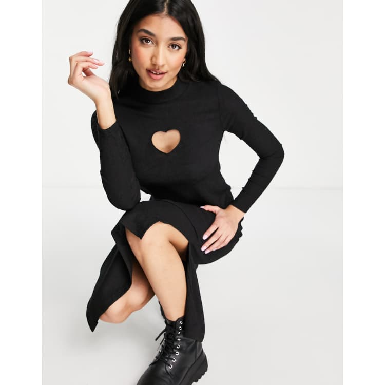 Monki cut store out heart jeans