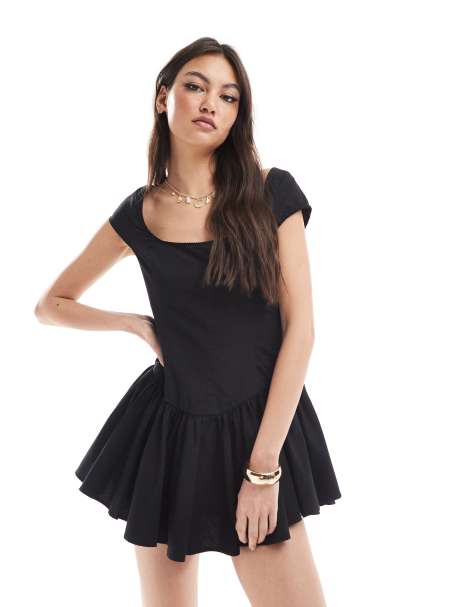 Monki – Czarna gorsetowa sukienka mini - view 1