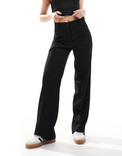 Monki relaxed tailored trousers in black