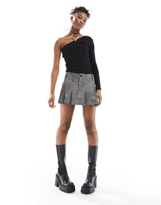 Monki – Czarny top na jedno ramię z długim rękawem, 4 z 4