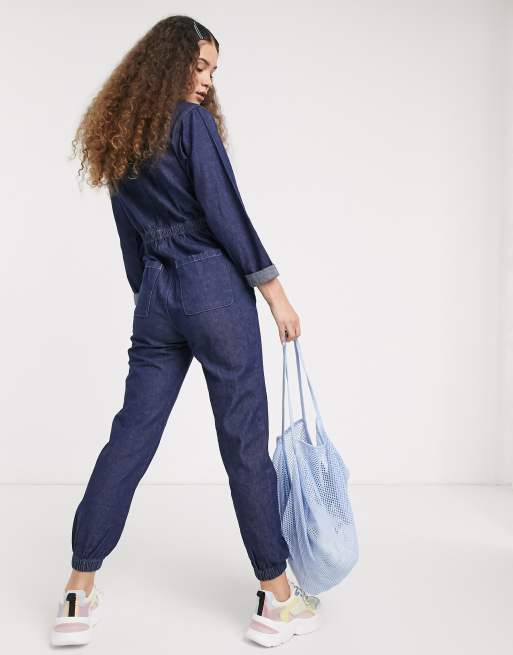 Monki best sale denim jumpsuit