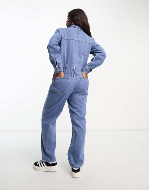 Blue denim boiler sales suit