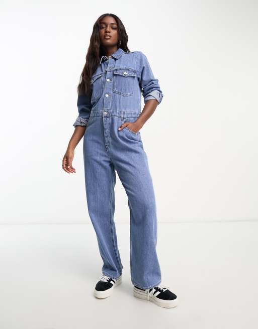 Denim jumpsuit monki on sale