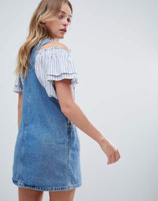 dungaree mini dress
