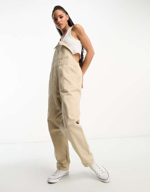 Beige dungarees hot sale