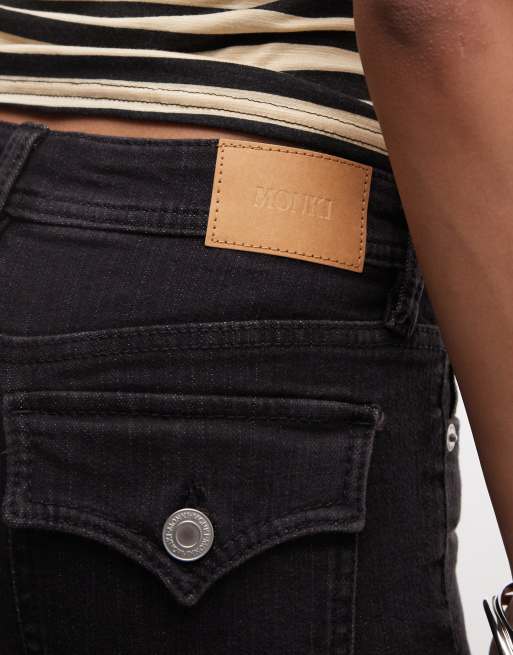 Monki denim micro shorts in black, 4 of 5