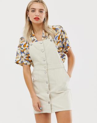 monki denim dungaree dress