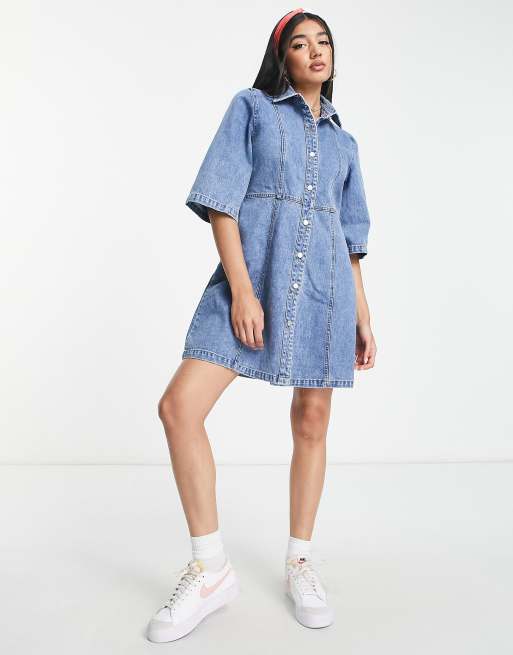 Monki denim shirt dress sale