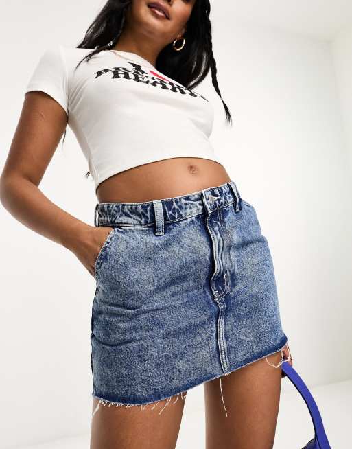 Denim mini shop skirt asos