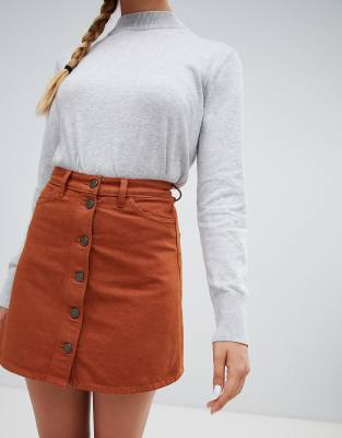 brown jean skirt