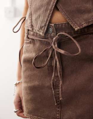【SURGERY】surgery dekki belt mini skirt 'brown' surgery dekki belt mini skirt 'brown'