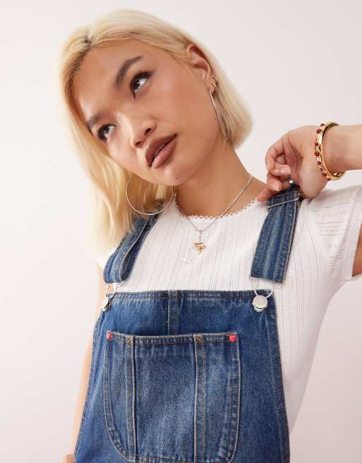 white christmas dresses Agnes Denim Overall Dress – Pretty Little Distraction Boutique main image 0
