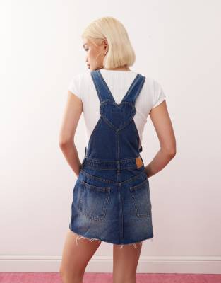 blue jean dress overall Agnes Denim Overall Dress