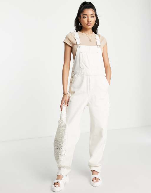 Monki denim overalls in ecru
